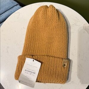 Little Grey Feather Handmade Mustard Knit Beanie